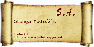Stanga Abdiás névjegykártya